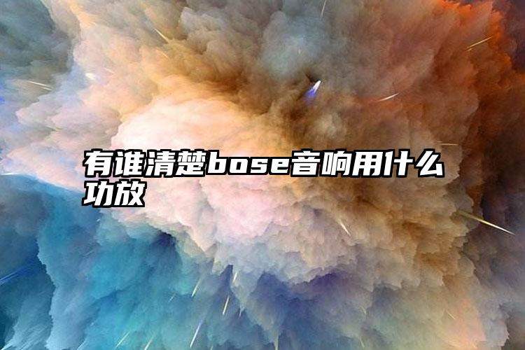 有谁清楚bose音响用什么功放